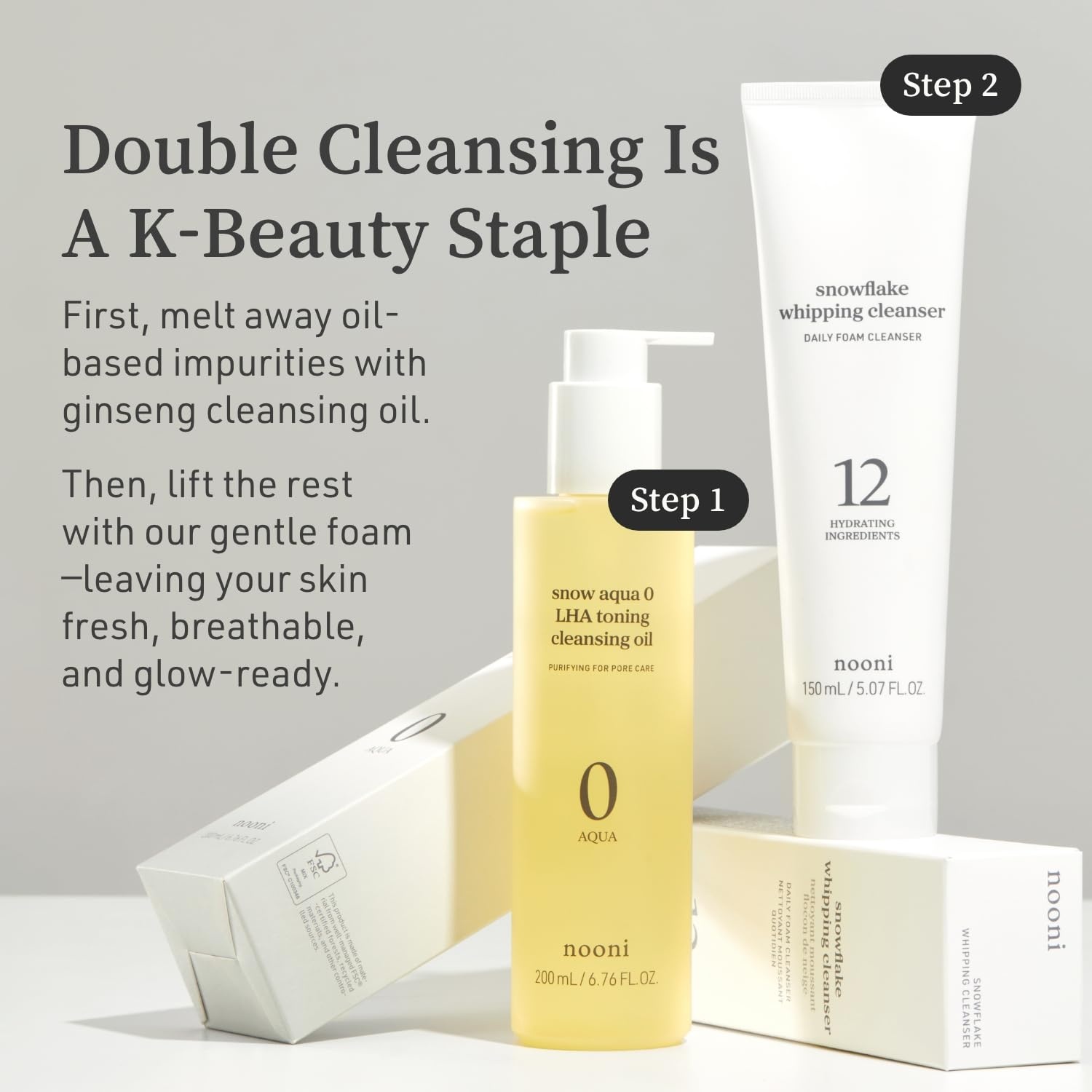 image:imageNOONI Snow Aqua Rice Ceramide Barrier Care Korean Cleansing Oil 676 fl oz1 LHA Cleansing Oil