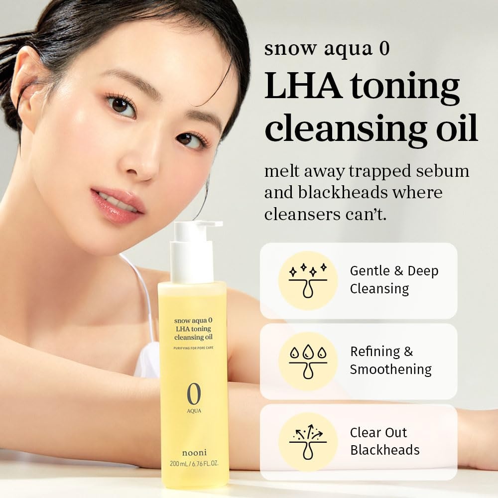 image:imageNOONI Snow Aqua Rice Ceramide Barrier Care Korean Cleansing Oil 676 fl oz1 LHA Cleansing Oil