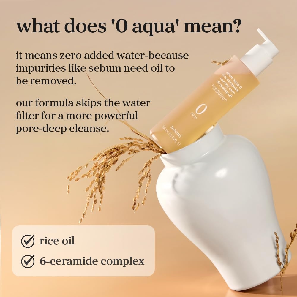 image:imageNOONI Snow Aqua Rice Ceramide Barrier Care Korean Cleansing Oil 676 fl oz5 Rice Cleansing Oil
