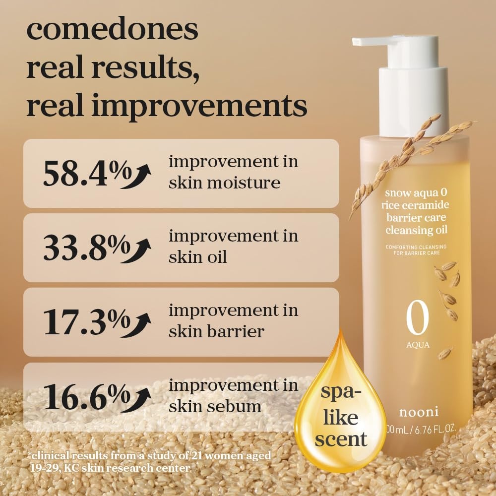 image:imageNOONI Snow Aqua Rice Ceramide Barrier Care Korean Cleansing Oil 676 fl oz5 Rice Cleansing Oil